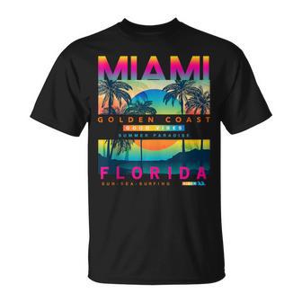 Wear Miami Florida T Miami Colorful Sunrise Graphic T-Shirt - Monsterry DE