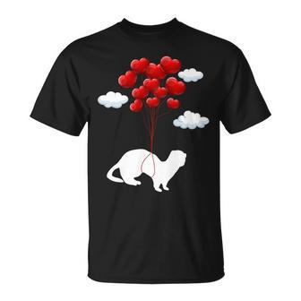 Weasel Heart Balloon Weasel Lover Valentine's Day T-Shirt - Monsterry