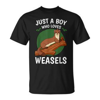 Weasel Lover Zookeeper Boy Veterinarian Breeder Zoologist T-Shirt - Monsterry