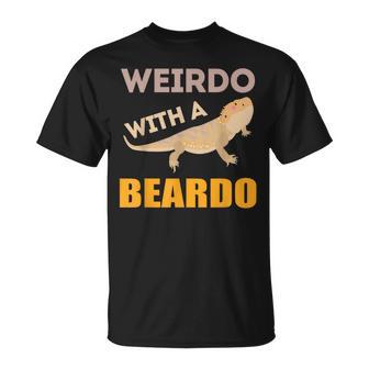 Weirdo With A Beardo Bearded Dragon Lizard Gecko Pet Reptile T-Shirt - Monsterry