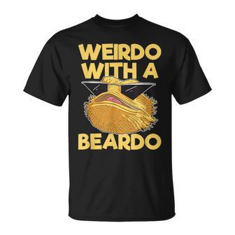 Weirdo With A Beardo Bearded Dragon With Sunglasses T-Shirt - Monsterry