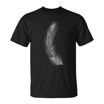 Weiße Feder Federn Engel Engelsymbole Esoterik Spirtualität T-Shirt - Seseable