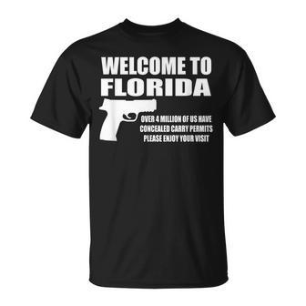 Welcome To Florida Pro Gun T-Shirt - Monsterry AU