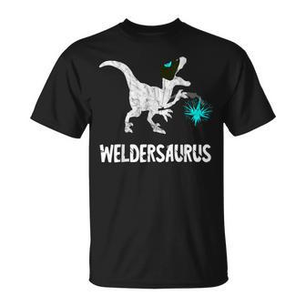 Welder Dinosaurs Mig Welding Dino Sl Worker T-Rex T-Shirt - Monsterry UK