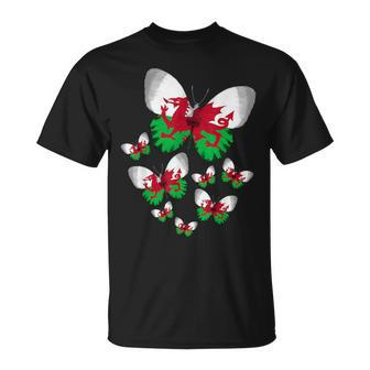Welsh Flag Butterfly Idea For & Flag Of Wales T-Shirt - Thegiftio UK