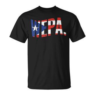 Wepa Proud Puerto Rican Latino Pride Latina Puerto Rico Flag T-Shirt - Monsterry