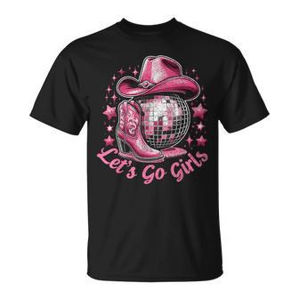 Western Cowgirl Rodeo Disco Retro Bachelorette Party T-Shirt - Seseable