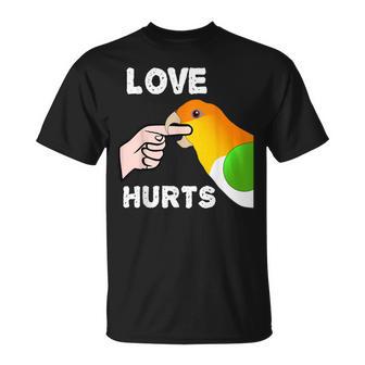 White Bellied Caique Parrot Love Hurts T-Shirt - Monsterry AU