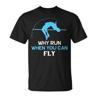 Why Run When You Can Fly Silhouette Athlete High Jump T-Shirt - Monsterry AU