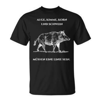 Wild Boar Saying Jägerlatein Hunter Slogan T-Shirt - Seseable