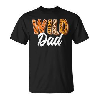 Wild One Dad Two Wild Family Birthday Zoo Animal Matching T-Shirt - Thegiftio