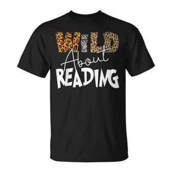Wild About Reading Reading Books Bookworm Library Day T-Shirt - Monsterry