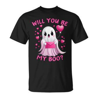 Will You Be My Boo Retro Valentine Ghost Spooky Valentine's T-Shirt - Monsterry AU