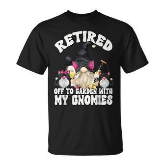Wine And Cat Grandpa Retirement Gnome For Retired Dad T-Shirt - Monsterry AU