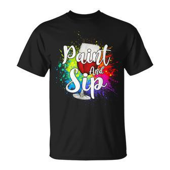 Wine Lover Drinkers Graphic Paint And Sip Party Drinking T-Shirt - Thegiftio UK
