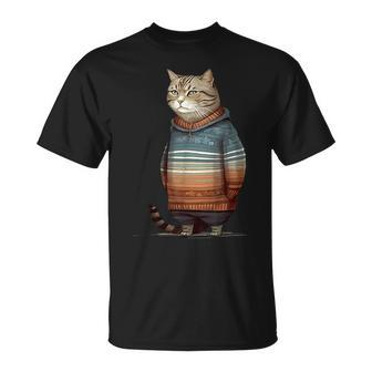 Winter Cat Print T-Shirt - Thegiftio UK