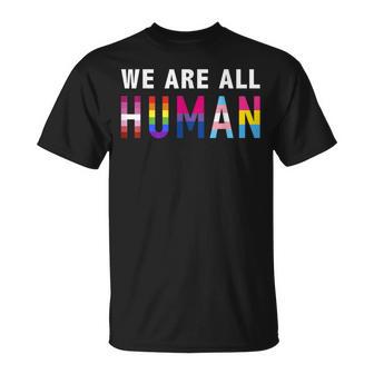 Wir Sind Alle Menschen Human Mit Lgbtq Flag T-Shirt - Geschenkecke