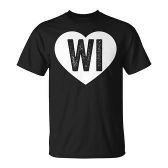 Wisconsin Heart Hometown State Pride Midwest Love T-Shirt - Monsterry