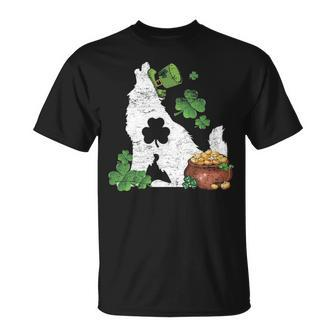 Wolf Dog Lover St Patrick's Day T-Shirt | Mazezy
