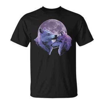 Wolf Full Moon Violet Wolvess T-Shirt | Mazezy