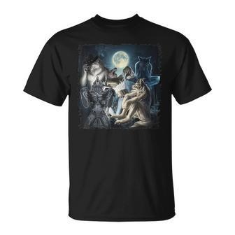 Wolf Ripping Werewolf Alpha Wolf Oddly Meme T-Shirt | Mazezy