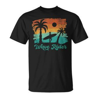 Woman Surfing Beach Wave Rider Retro Vintage Sunset Cute T-Shirt - Monsterry CA