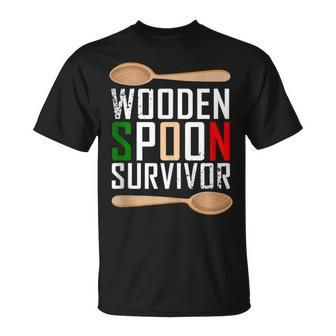 Wooden Spoon Survivor Native Italian Joke T-Shirt - Monsterry DE