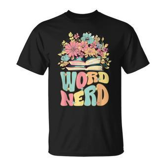 Word Nerd Groovy Book Reader Book Reading T-Shirt - Seseable