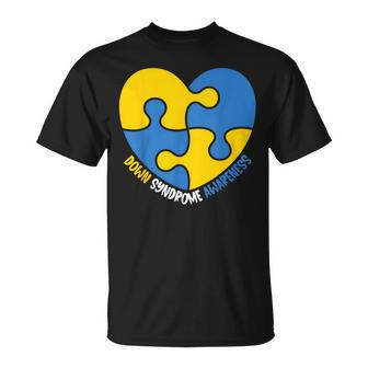 World Down Syndrome Awareness Day T21 Heart T-Shirt - Seseable