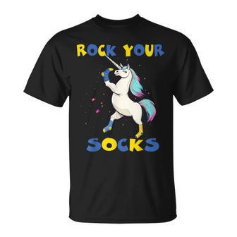 World Down Syndrome Day Rock Your Socks Unicorn T-Shirt - Thegiftio UK