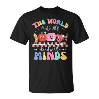 The World Needs All Kinds Of Minds Special Education Teacher T-Shirt - Thegiftio UK