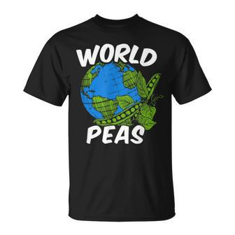 World Peas Pun Peace On Earth Globe Pea Pods T-Shirt - Monsterry CA