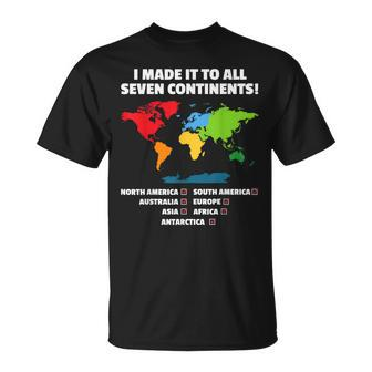 World Traveler Seven Continents 7 Continents Club White T-Shirt - Monsterry