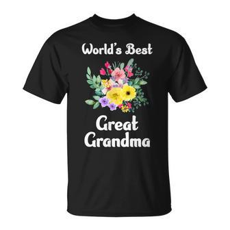 World's Best Great Grandma Beautiful Bouquet Grandma T-Shirt - Monsterry DE