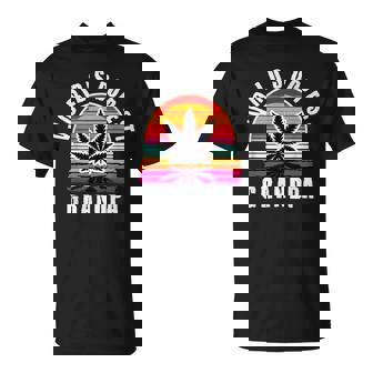 World's Dopest Grandpa For Father's Day Retro Sunset Weed T-Shirt | Mazezy