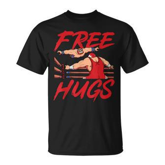 Wrestling Wrestler Free Hugs T-Shirt - Monsterry