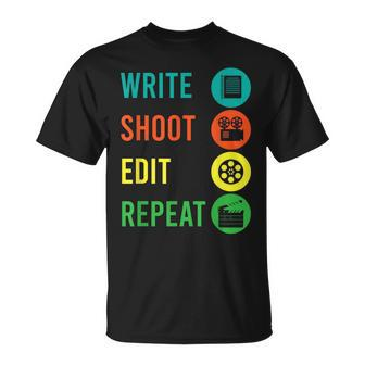 Write Shoot Edit Repeat Director Movie Tv Show Producer T-Shirt - Monsterry AU