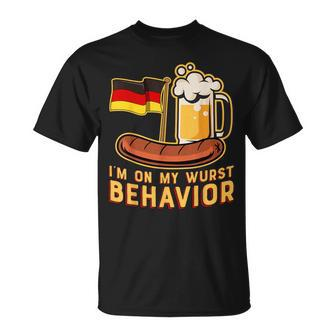 Wurst Behavior German Oktoberfest Beer T-Shirt - Seseable