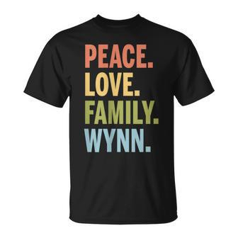 Wynn Last Name Peace Love Family Matching T-Shirt - Seseable