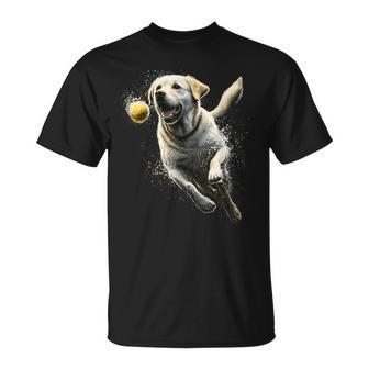 Yellow Labrador Retriever Chasing A Ball Labrador Retriever T-Shirt - Seseable