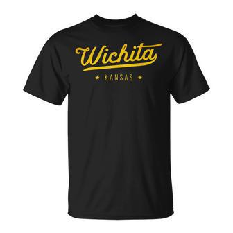 Yellow Vintage Retro Wichita Kansas Novelty Souvenir T-Shirt - Monsterry