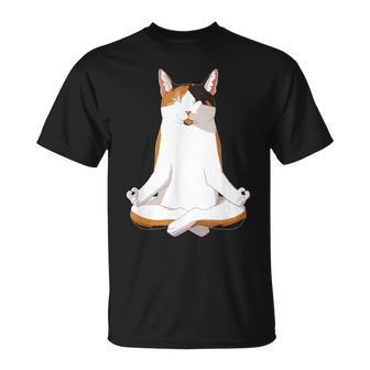 Yoga Calico Cat T-Shirt - Monsterry