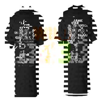 Young Wild And 3 Year Old 3Rd Birthday Safari Zoo Animal T-Shirt - Thegiftio