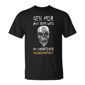 Zombie Skull T-Shirt - Vermeide unnötigen Sozialkontakt, Lustiges Motiv - Seseable