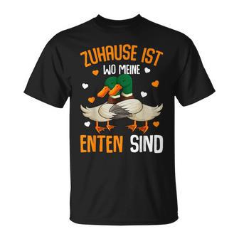 Zuhause Ist Wo Meine Enten Sind Ente Sind Du T-Shirt - Seseable