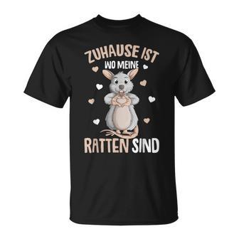 Zuhause Ist Wo Meine Ratten Sind Hausratten German Lang T-Shirt - Seseable