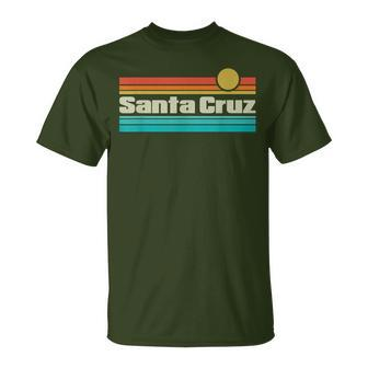 70S 80S Ca Retro Sunset Santa Cruz T-Shirt - Seseable