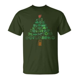 Auto Mechanic Car Engineer Holiday Christmas Tree Racing Fan T-Shirt - Monsterry