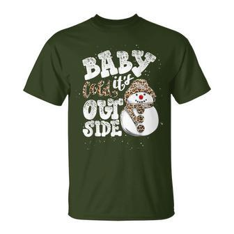 Baby It's Cold Outside Leopard Print Christmas T-Shirt - Monsterry CA