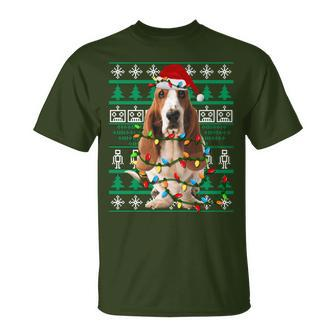 Basset Hound Dog Christmas Ugly Christmas Sweater T-Shirt - Seseable